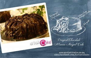 Draped Chocolate Mousse Nougat Cake