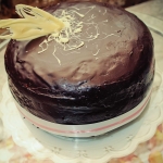 Chocolate cake with white chocolate mousse